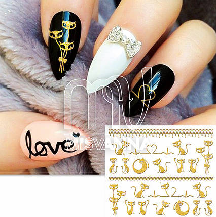 Наклейки 3d 3D, DL359 золото, фото 2