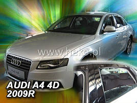 Дефлектори вікон (вітровики) Audi A4 4D 2009+ Sedan (вставні, 4 шт.) (HEKO)