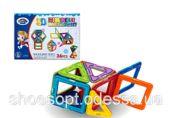 Магнітний конструктор дитячий Miracle 3D 36 деталей з алфавітом