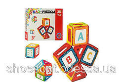 Магнітний конструктор дитячий Mag 3D 38 деталей з алфавітом