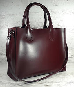 77-1 Натуральна шкіра Жіноча сумка бордова формат А4 бургунді Жіноча сумка шкіряна марсала натуральна на підкладці