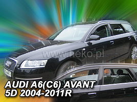 Дефлектори вікон (вітровики) Audi A6 5D 2003-> 4шт Avant/Allroad/Combi (Heko)
