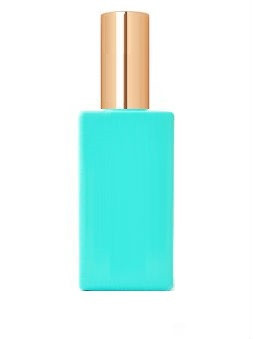 Бірюзовий флакон Арт 40 мл з металевим спреєм золото, фото 1