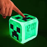 Годинник будильник Minecraft Creeper хамелеон, фото 4