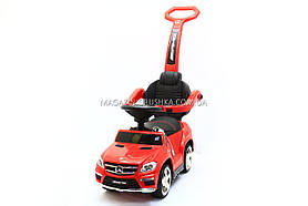 Дитяча машинка каталка-толокар Mercedes SX1578-3 червоний, шкір сидіння, EVA колеса, MP3