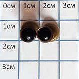 Очі на гвинті із заглушкою коричневі 8 мм (Фурнітура для ляльок), фото 2