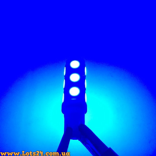 2шт Авто-лампы T10 13 LED W5W с 5 цветов светодиодные лампочки на автомобиль Синий - фото 1 - id-p693925130