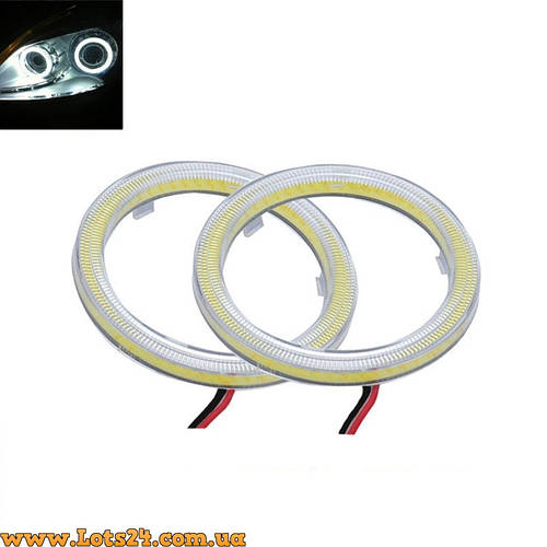 Купить Ангельские глазки COB LED 100мм белые на фары БМВ ВАЗ Мазда Форд ...