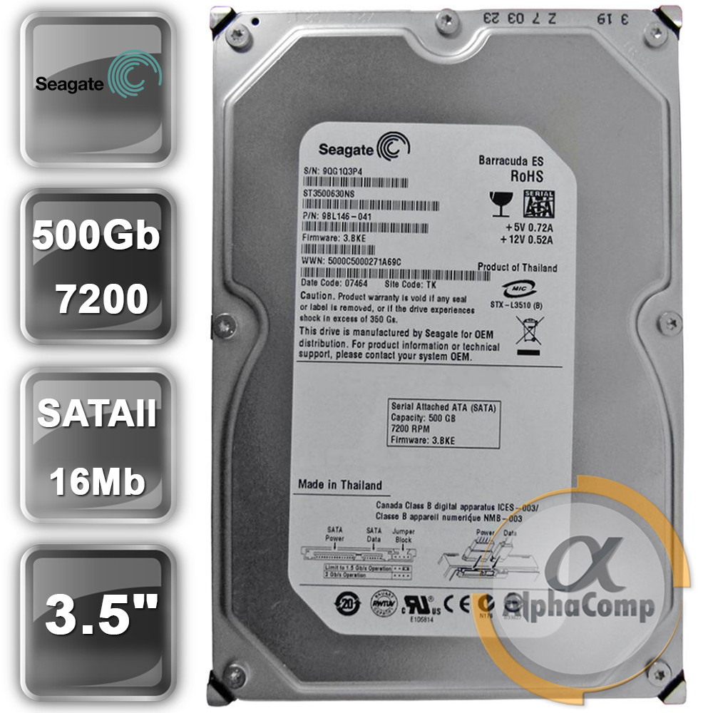 Жорсткий диск 3.5" 500 Gb Seagate ST3500630NS (16Mb/7200/SATAII) БУ