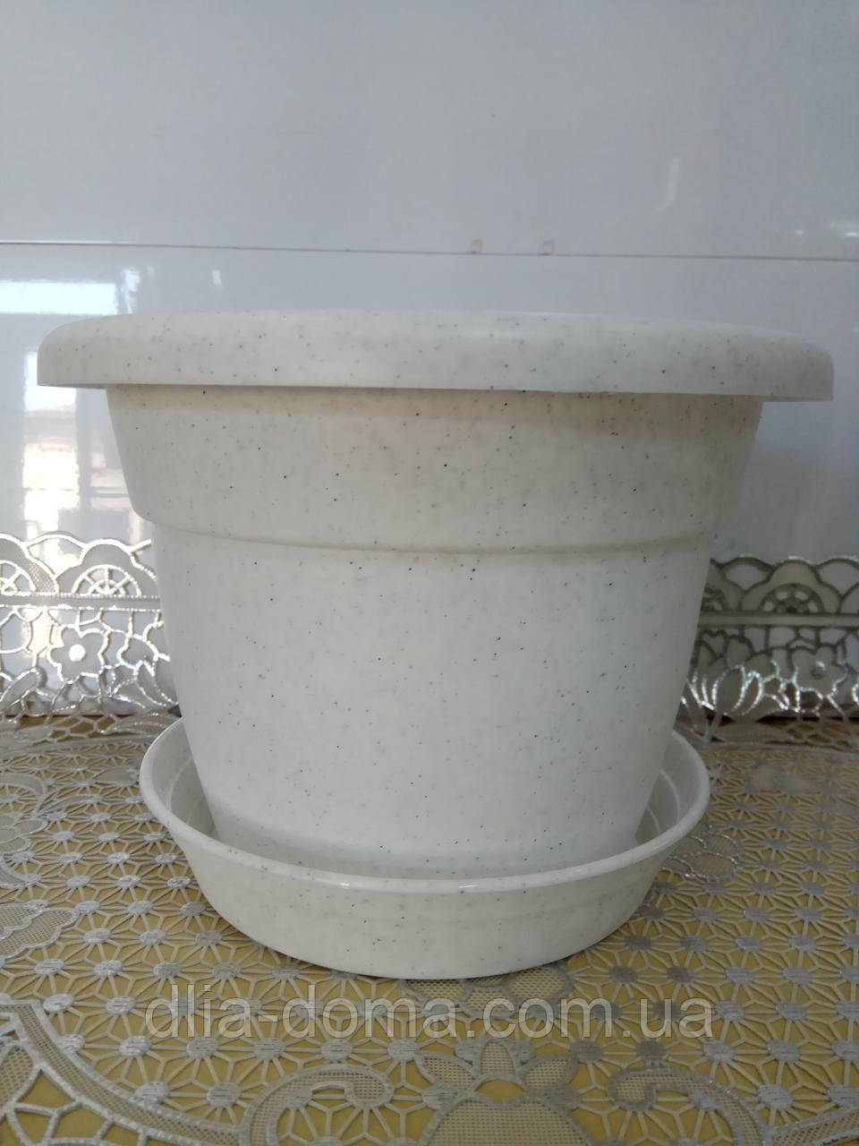 Кашпо Антик 18 мармур білий , фото 1