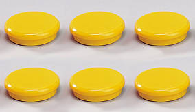 Магніти для дошок Dahle, 24мм, колір: жовтий, упаковка/6шт.