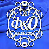 Монограма ініціали на весілля Дерев'яні букви Монограма 55 см, фото 5