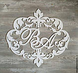 Монограма ініціали на весілля Дерев'яні букви Монограма 55 см, фото 6