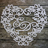 Монограма ініціали на весілля Дерев'яні букви Монограма 55 см, фото 10