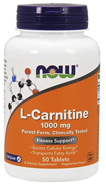 L-Carnitine Tartrate 1000 мг NOW, 50 таблеток