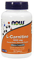 L-Carnitine Tartrate 1000 мг NOW, 50 таблеток