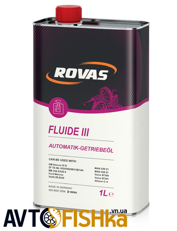 Трансмісійне масло ATF Rovas Fluide III 1л
