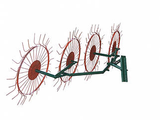 Граблі - ворошилки (сонечко) навісні 4-х колісні (AGROMARKA DELUXE, товщина спиці 5 мм, оцинковані)