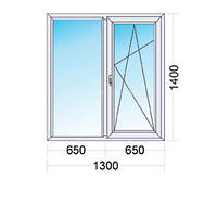 Вікно металопластикове 1300х1400, профіль OpenTeck, фур-ра Ахог, ст - т 4-16-4І (24мм, энергосберигающий)