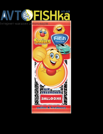 Ароматизатор листочок СМАЙЛ, Freshway аромат: Повітряні кулі