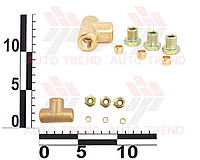 Тройник Т-обр. d6х6х6мм в сб. для медной трубки (гайки, бонки) латунь, Atiker