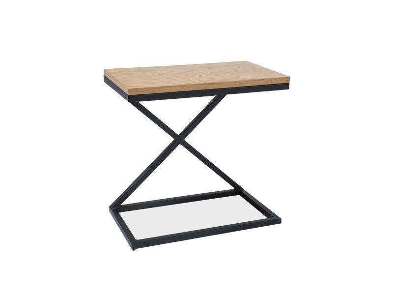 Стіл журнальний в стилі Лофт у вітальню з шпону/металу Liz II SIGNAL, фото 1