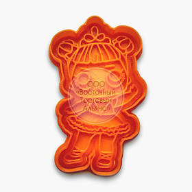 3D форми для пряників — Вирубка + Відбиток "Куколка Лол No2" 11 см