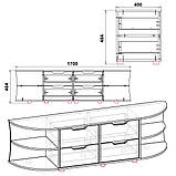 Тумба ТВ Одеса новинка (Компаніт) 1700х400х484мм, фото 7