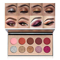 Палетка для макіяжу очей Beauty glazed GLITZ GLAM EyeSHADOW 10 кольорів, фото 4