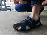 Комфортні чоловічі шкіряні сандалії чорні Bertoni, фото 8