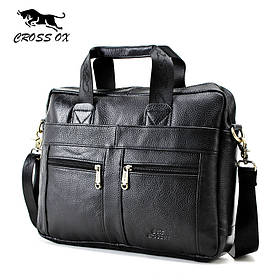 Портфель сумка чоловічий діловий шкіряний CROSS OX HB373M (чорний)