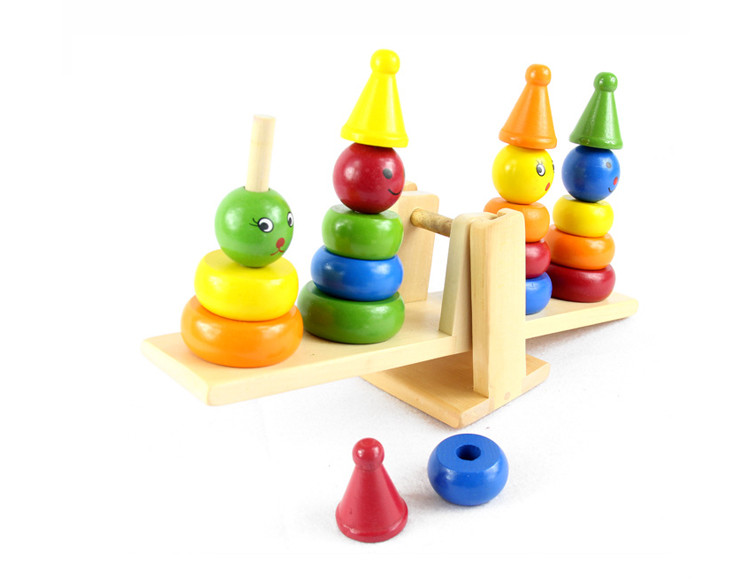 B 24497 Дерев'яні клоуни на гойдалці, фото 1