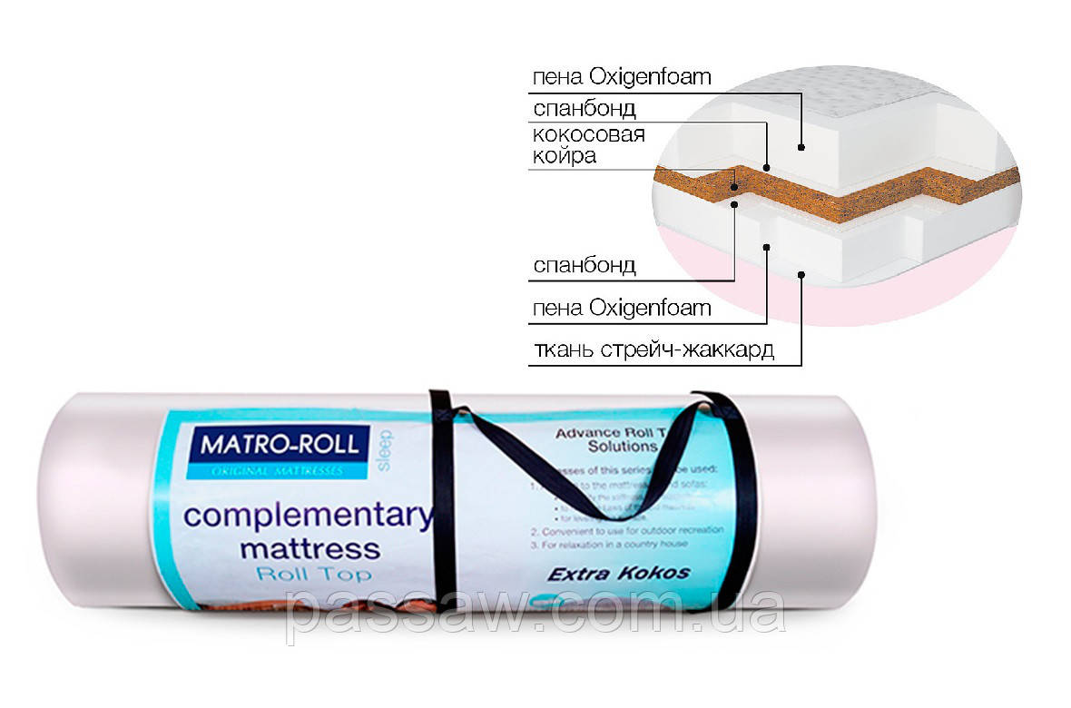 Матрац для диванів Extra Kokos Matro-Roll-Topper/ Екстра Кокос 80*190, фото 1