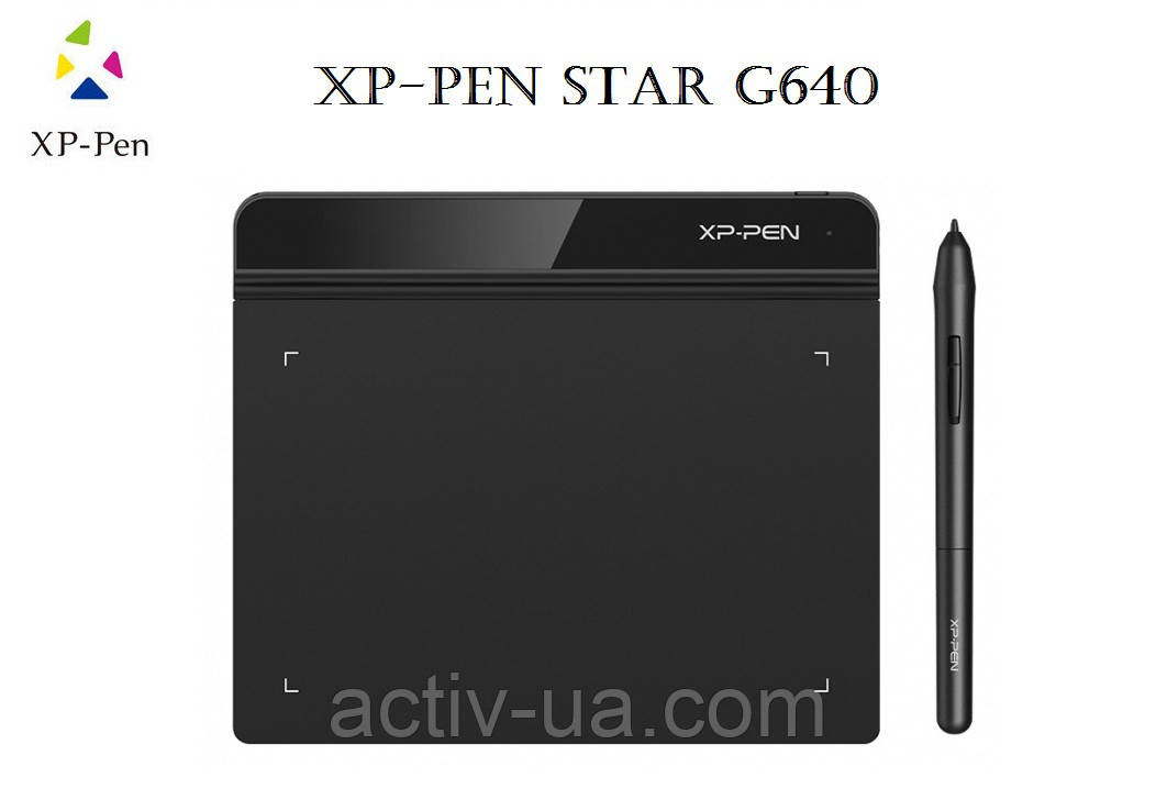 Графічний планшет XP-Pen Star G640, робоча область 152*102мм, пасивний стілус, OSU