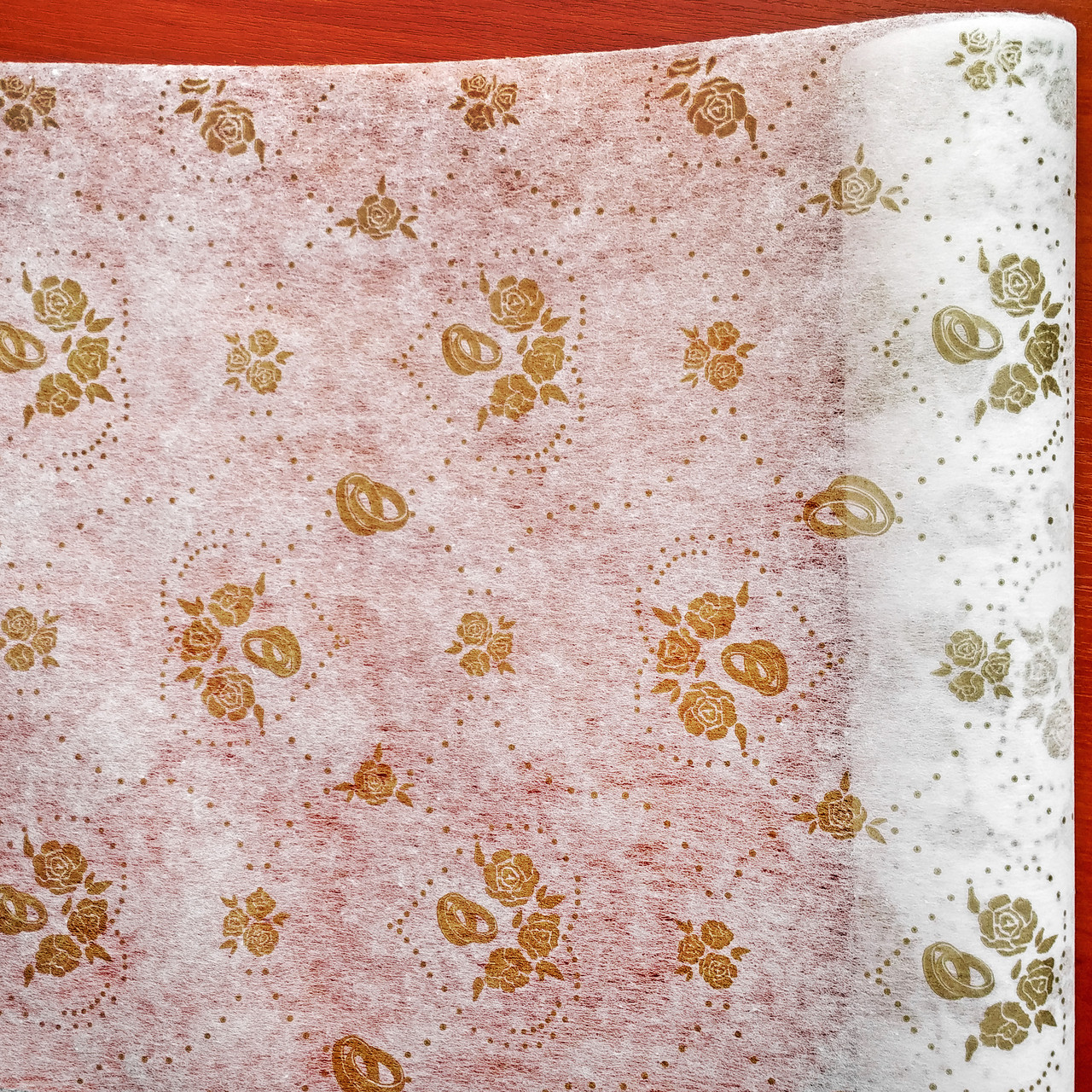 Флізелін із малюнком Кільця та троянди 50 см х 10 м , фото 1