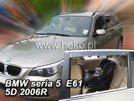 Дефлектори вікон (вітровики) BMW 5 seria 2004->2010 (E61) Combi 4шт(Heko)