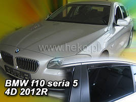 Дефлектори вікон (вітровики) BMW 5 seria 2011+ (F10) Sedan (вставні, 4 шт.) (HEKO)