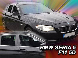 Дефлектори вікон (вітровики) BMW 5 seria 2011+ (F10) Sedan (вставні, 4 шт.) (HEKO)