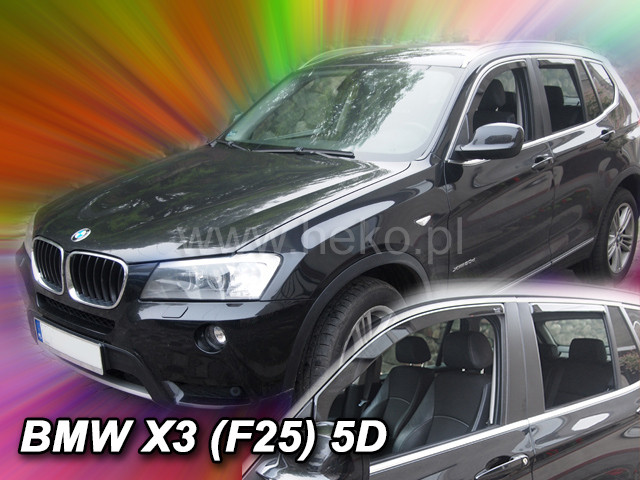 Дефлектори вікон (вітровики) BMW X3 F25 2011+ 5D (вставні, 4 шт.) (HEKO)