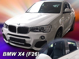 Дефлектори вікон (вітровики) BMW X4 F26 2013+ 5D (вставні, 4 шт.) (HEKO)