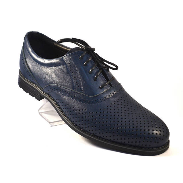 靴 JANE SMITH FULL BROGUE SLIPPER Летние мужские туфли кожаные синие обувь с перфорацией Rosso