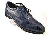 Літні чоловічі туфлі шкіряні сині взуття з перфорацією Rosso Avangard Felicite Blu Perf, фото 2