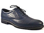 Літні чоловічі туфлі шкіряні сині взуття з перфорацією Rosso Avangard Felicite Blu Perf, фото 4