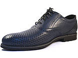 Літні чоловічі туфлі шкіряні сині взуття з перфорацією Rosso Avangard Felicite Blu Perf, фото 5