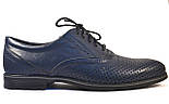 Літні чоловічі туфлі шкіряні сині взуття з перфорацією Rosso Avangard Felicite Blu Perf, фото 6