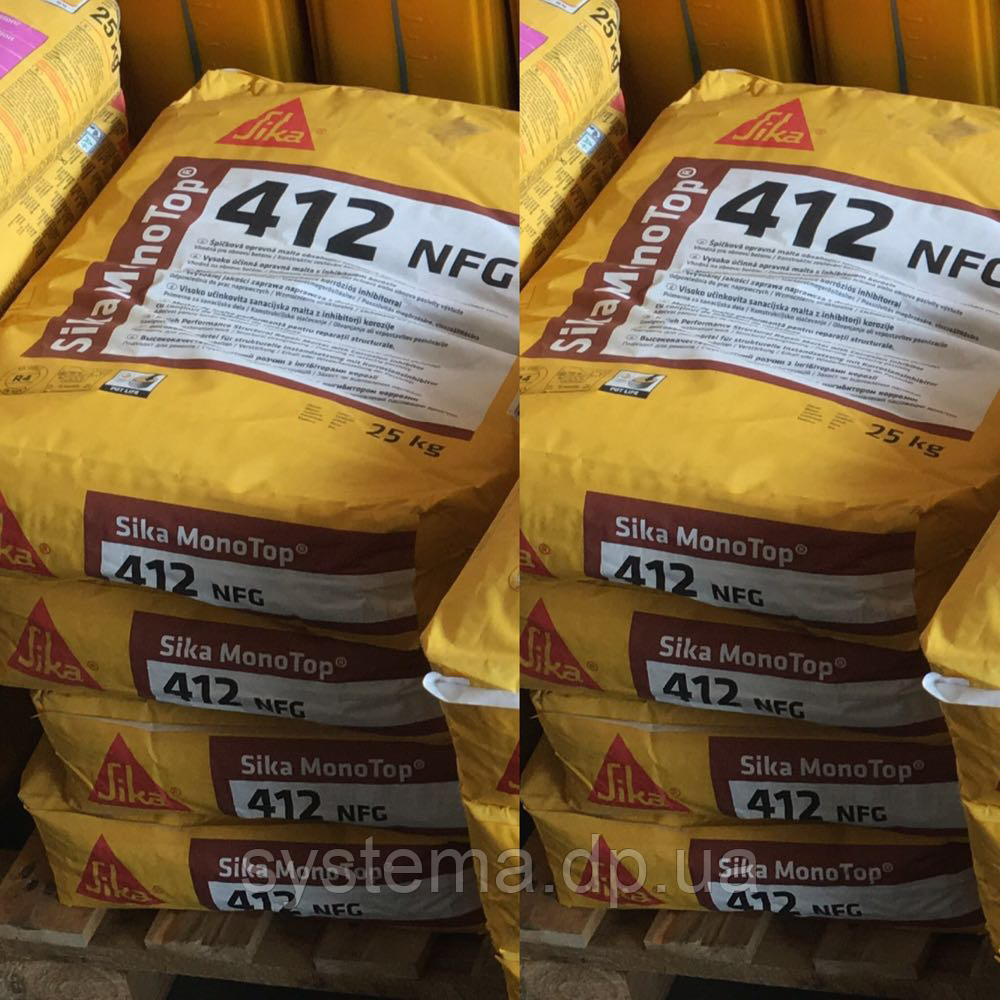 Sika® MonoTop®-412NFG - Ремонтний розчин для структурного ремонту з інгібітором корозії, 25 кг