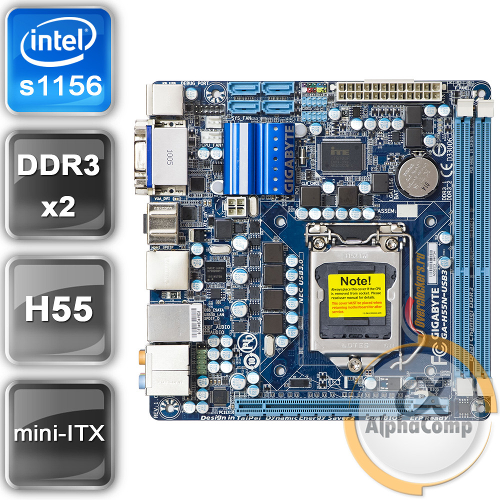 Материнська плата Gigabyte GA-H55N-USB3 (s1156/H55/2xDDR3) БУ