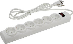 Мережевий фільтр Defender DFS 151 1,8 м, білий, 6 розеток