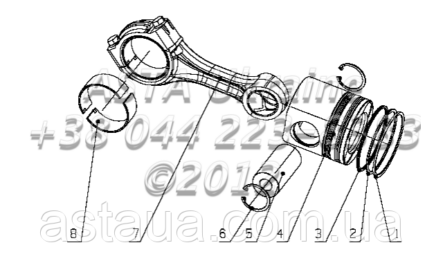 Поршень і шатун у зборі 340-1004000