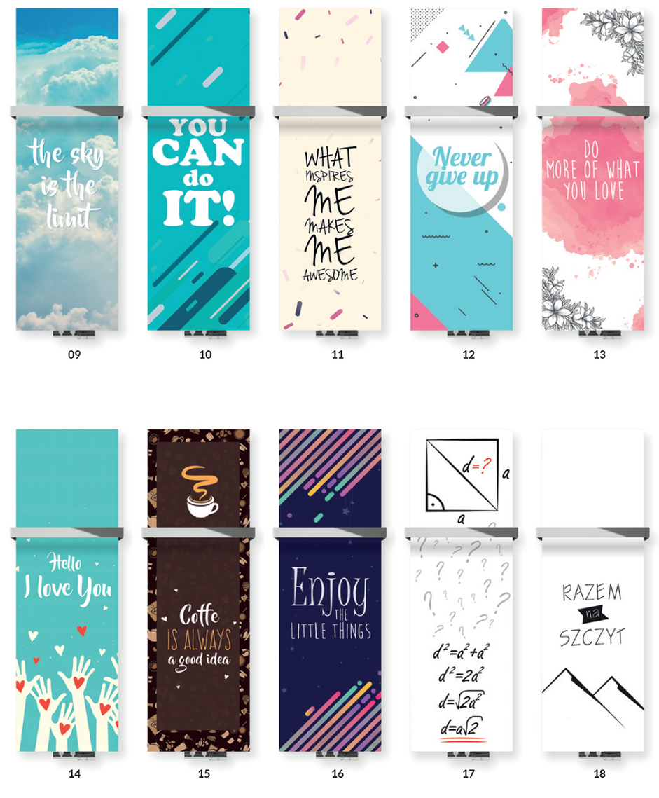TERMA Дизайн радіатор Slim Case 1810*520, скло/графіка Quotes